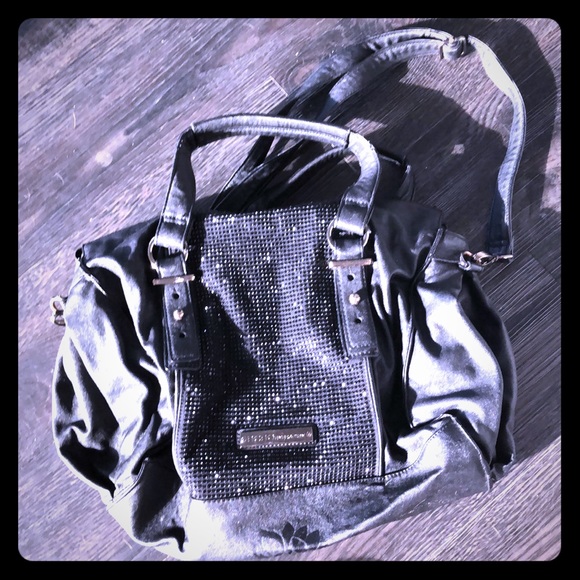 Black Hobo Bag with tasteful accents and bling. - Picture 3 of 9